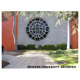 Lindesay Clark window by Leonard French, Robert Blackwood Hall, Clayton campus