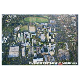Aerial view of Clayton campus from the west