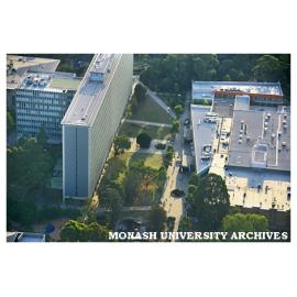 Aerial view of Menzies building and Forum