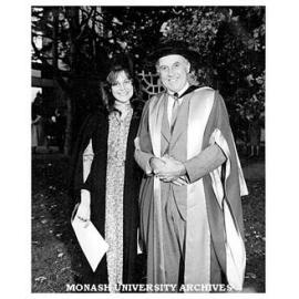 Graduate Sally Polmear with Professor Ian Polmear