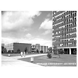 Forum with Main Library and Menzies building (left)