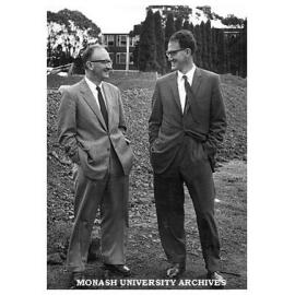 Prof. Archie McIntyre (left) and Prof. Graeme Schofield at site works of Medical building