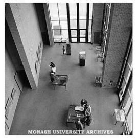 An exhibition in the foyer of Robert Blackwood Hall