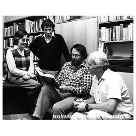 Historians of education Dr Ailsa Thomson Zainu'ddin (left), Professor Richard Selleck, Dr Andrew Spaull and Dr Martin Sullivan