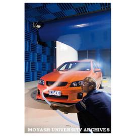 Senior Technical Officer Michael Easton, testing inside the wind tunnel at Clayton campus