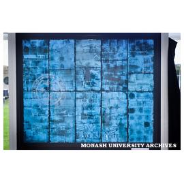 Glass panel commemorating the 10th anniversary of the Berwick campus