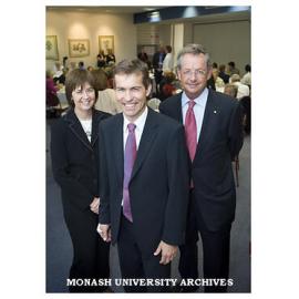 Professor Peter Hoj (CEO of the ARC)(centre), guest speaker at inaugural Leadership Forum with Professor Edwina Cornish and Professor Richard Larkins
