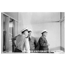 Security staff watching student protest rally