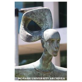 Sculpture in garden at Caulfield campus