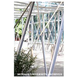 'Silverscreen' by Callum Morton - sculpture at entrance to Monash University Museum of Art