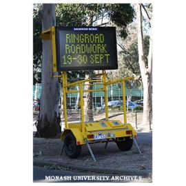 Roadworks on Clayton campus Ring Road