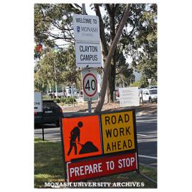 Roadworks on Clayton campus Ring Road