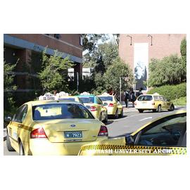 Taxi rank outside Alexander Theatre, Clayton campus
