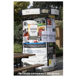 Poster pillar on Clayton campus