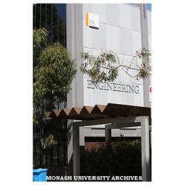 Entrance to Engineering building (72), Clayton campus.