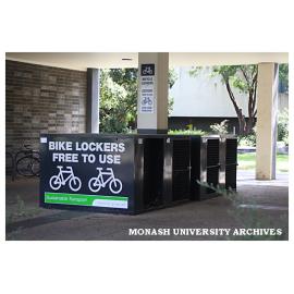 Bike lockers near Central Science building, Clayton campus