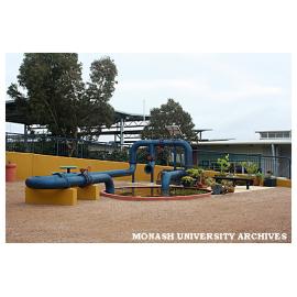 Garden and pond outside Research Office, Gippsland campus
