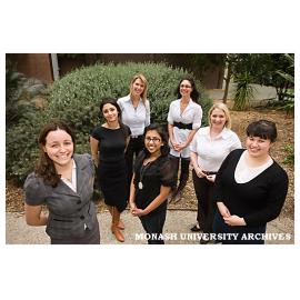 2009 Castan Centre Global Interns, Marianna Linnik (left), Neda Monshat, Carly Price, Divina Naidu, Felicity Simons, Jessica Malin and Tania Marcello
