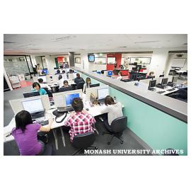 Students studying at C L Butchers Pharmacy Library, Parkville campus