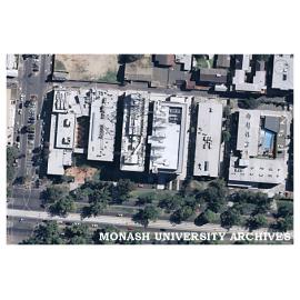 Aerial view of Monash University Parkville campus.