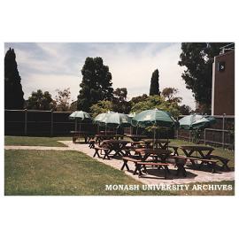Outdoor seating at Monash University Club