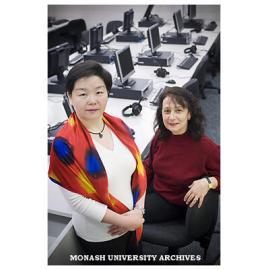 Ms Juliet Zhao (left), coordinator of training course for professional interpreters in Mandarin, and Dr Rita Wilson, convenor of the Translation and Interpreting Studies Program at the School of Languages, Culture and Linguistics.