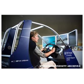 Monash University Accident Research Centre's (MUARC) new portable driving simulator - the EF-X.