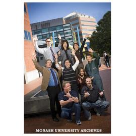 The Fiery Footnotes team, from the Caulfield Campus Library, winners of the 10,000 Steps Challenge, 2006.