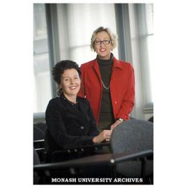Graduate Researchers in Print (GRIP) program facilitator Dr Ceridwen Spark (left) with Arts faculty Deputy Dean and Associate Dean (Graduate Research) Associate Professor Denise Cuthbert.