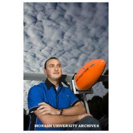 Engineering student Mr Cameron Devries modified the design of the Aerosonde Mark 4 Unmanned Aerial Vehicle.