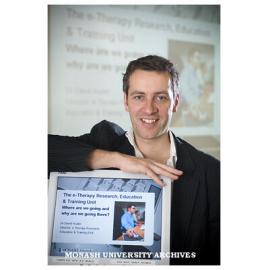 Dr David Austin after the launch of the e-Therapy Research, Education and Training Unit, housed within the Department of General Practice.