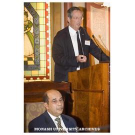 Malaysia Foreign Minister, Dato Seri Syed Hamid Albar (front) with Vice-Chancellor Professor Richard Larkins at Malaysia Australia Forum