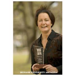Dr Rosalie Triolo, lecturer in the Faculty of Education, with a special achievement award from the History Teachers' Association of Victoria.