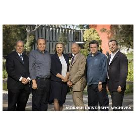 Representatives from Italy's Cinque Terre National Park visited Clayton campus to mark the first anniversary of a Memorandum of Understanding, with Professor Merran Evans and Professor Homer Le Grand (centre)