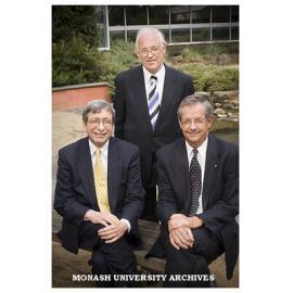 Professor Rick Trainor (seated, left), Principal of King's College London, with Professor Graeme Davison, and Vice-Chancellor Richard Larkins.