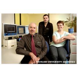 The Lectures Online team: Mr Laurie Smith (left), Mr Philip Bertling and Ms Sharon Wingrave.