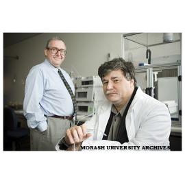 Professor Milton Hearn and Professor Dan Nicolau researchers of nanotechnology in the biomedical fields