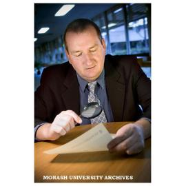 Client Services Manager Terry Hogan with new-look polymer transcripts