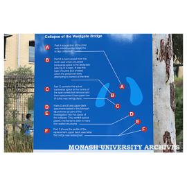 Westgate bridge 'sculpture' location board, Clayton campus