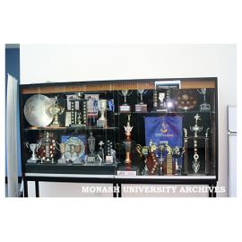 Trophy cabinet at Sports and Recreation Centre, Clayton campus