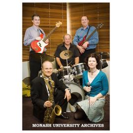 Jazz Over Lunch staff band, Mark Hatwell (back), Neil Smith, Terry Hogan, Jeremy Du Ve, Miranda Vallejos