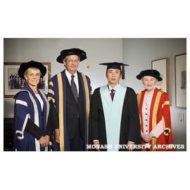 Professor Stephanie Fahey, Deputy Vice-Chancellor International, Vice-Chancellor Professor Richard Larkins, University of Sichuan President Professor Xie Heping and Deputy Chancellor Dr June Hearn.