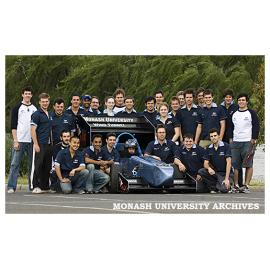 Members of the Monash Formula SAE racing team, all engineering students