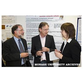 Professor Rob Norris (Dean of Science), Professor Doug Macfarlane and Deputy Vice-Chancellor (Research) Professor Edwina Cornish at the ARC Centre of Excellence for Electromaterials Science (ACES) launch.