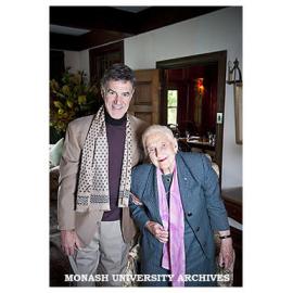 Dr Allan Zavod with Dame Elisabeth Murdoch celebrating the inauguration of the national Zavod Classical-Jazz Fusion Performers Award administered by Monash University through the Dame Elisabeth Murdoch Foundation.