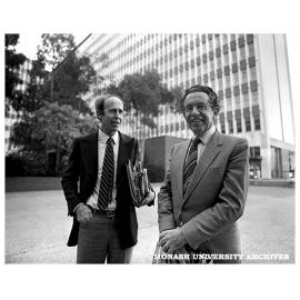 John Thompson, Executive secretary of ANZAAS Congress (left) with Professor John Swan, Congress director