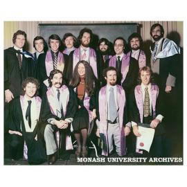 1974 Marketing Diploma class With Michael Ireland (far left) and Peter Chandler (far right)
