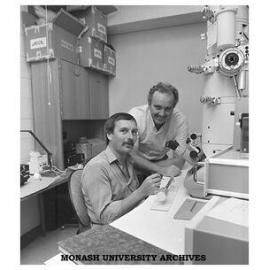 Dr Terence O'Brien (right) with colleague, Department of Botany