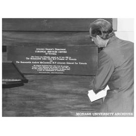 Premier John Cain opening the Coronial Services Centre