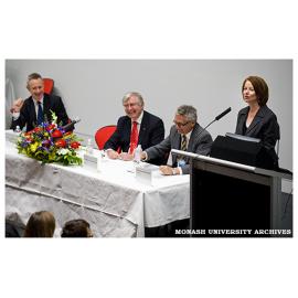 The Hon Julia Gillard delivering the keynote speech at the 2009 Transition, Retention and Progression Forum at Caulfield campus